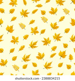 Seamless pattern with autumn leaves.