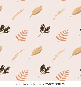 seamless pattern with autumn leaves