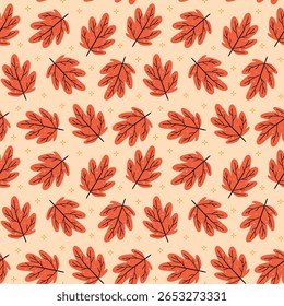 seamless pattern with autumn leaves