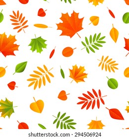 Seamless pattern with autumn leaves
