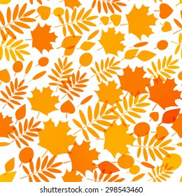 Seamless pattern with autumn leaves