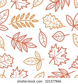 Seamless pattern with autumn leaves