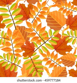 Seamless pattern of an autumn leaves