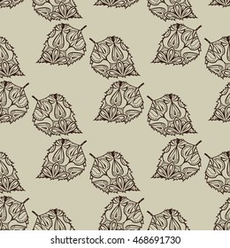Seamless pattern with autumn leaves