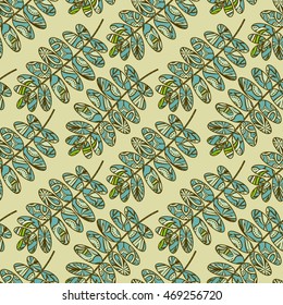 Seamless pattern with autumn leaves