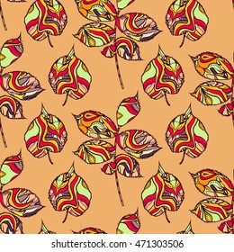 Seamless pattern with autumn leaves