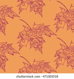 Seamless pattern with autumn leaves