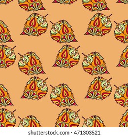 Seamless pattern with autumn leaves