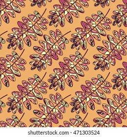 Seamless pattern with autumn leaves