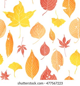 seamless pattern of autumn leaves