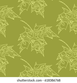 Seamless pattern with autumn leaves