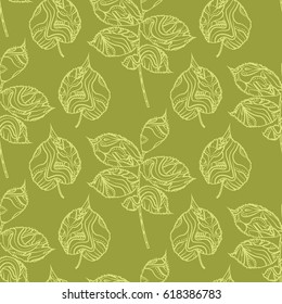 Seamless pattern with autumn leaves