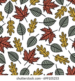 Seamless pattern with autumn leaves
