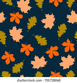Seamless pattern with autumn leaves