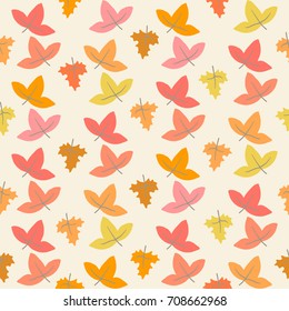 Seamless pattern with autumn leaves