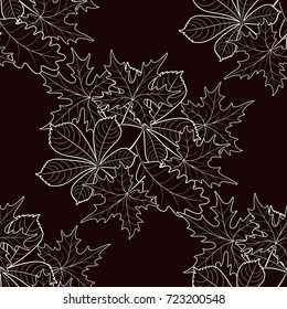 seamless pattern of autumn leaves