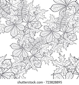 seamless pattern of autumn leaves