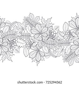 seamless pattern of autumn leaves