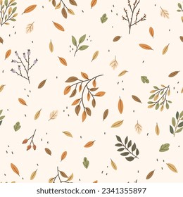 Seamless pattern with autumn leaves and acorns. Ideal for a variety of projects including fabric, paper and more.