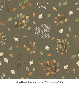 Seamless pattern with autumn leaves and acorns. Ideal for a variety of projects including fabric, paper and more.