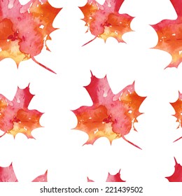 Seamless pattern, autumn leaves background, paper, textile, fabric, wrapper, wallpaper, vector