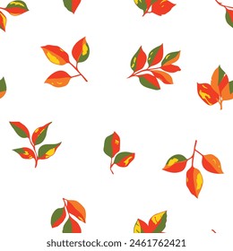 Seamless pattern Autumn leaves background vector
