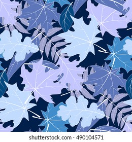 Seamless pattern of autumn leaves. Background of leaves.