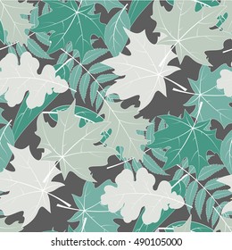 Seamless pattern of autumn leaves. Background of leaves.