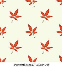 Seamless pattern with autumn leaves background vector 