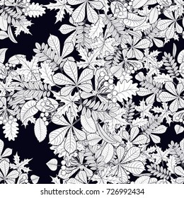 seamless pattern of autumn leaves for backgrounds, textiles, postcards