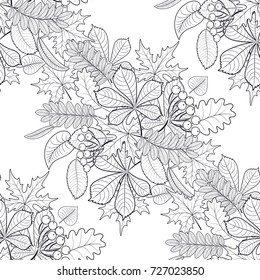 seamless pattern of autumn leaves for backgrounds, textiles, postcards