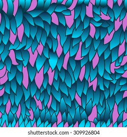 seamless pattern with autumn leaves in blue tones