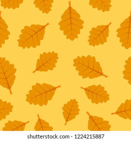 Seamless pattern with autumn leaves. Botanical floral background. Template for design of wallpaper, gift paper, textile covers, backgrounds, greeting cards. Vector illustration.