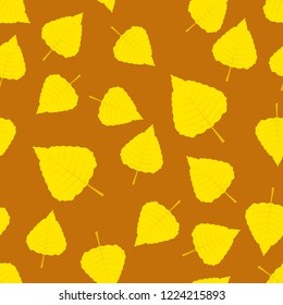 Seamless pattern with autumn leaves. Botanical floral background. Template for design of wallpaper, gift paper, textile covers, backgrounds, greeting cards. Vector illustration.