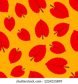 Seamless pattern with autumn leaves. Botanical floral background. Template for design of wallpaper, gift paper, textile covers, backgrounds, greeting cards. Vector illustration.