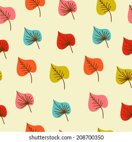 Seamless pattern with autumn leaves. Bright vector background. Seamless pattern can be used for web page backgrounds, surface textures, wallpapers, pattern fills. Seamless floral background. 