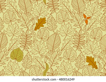 Seamless pattern autumn leaves. It can be used for printing on fabric, wrapping paper, wallpaper.