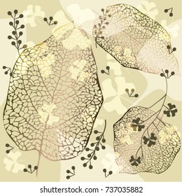 Seamless pattern from autumn leaves (can be repeated and scaled in any size)