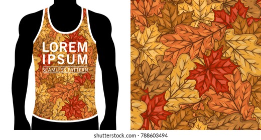 Seamless pattern with autumn leaves can be used for manufacturing, surface textures, textile, cloth, print, pattern fills, web page backgrounds and more designs. 