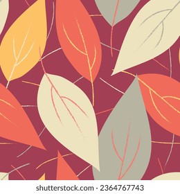 Seamless pattern. Autumn leaves. Color print.