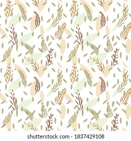 seamless pattern autumn leaves. design for fabric, postcards, wrapping paper. packaging design for eco products, organic food. beautiful wallpaper for walls rustic style. EPS Vector 10.September