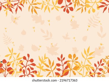 Seamless pattern with autumn leaves. Design for frames or borders. Fall botanical vector illustration in flat style.