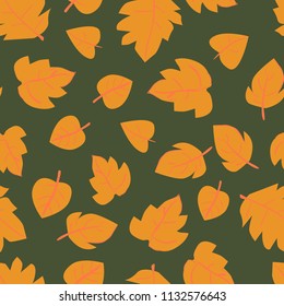 Seamless pattern with autumn leaves, Fabric Textile Pattern vector illustration