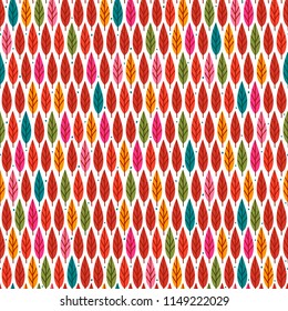 Seamless pattern with autumn leaves. Fall background. Vector wallpaper.