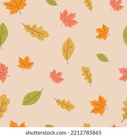 Seamless pattern, autumn leaves, fall, leaf, nature