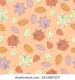 Nahtlose Muster der Herbstblätter. Herbst. Herbstwald. Gemüsedruck. Ein Muster einfacher Elemente. Vektorgrafik.