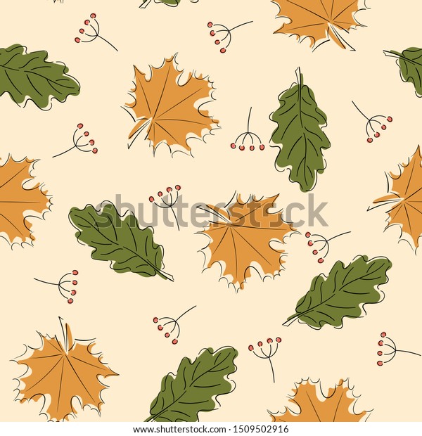 Seamless Pattern Autumn Leaves Fall Foliage Stock Vector Royalty Free 1509502916 2303