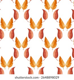 Seamless pattern autumn leaves. Game design. For wallpaper, gift paper, pattern fills, web page background, autumn greeting cards. Vector illustation.