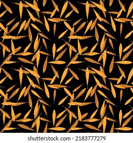 Nahtloses Muster mit Herbstblättern. Handgezeichnete Vektorgrafik, flaches Farbdesign.