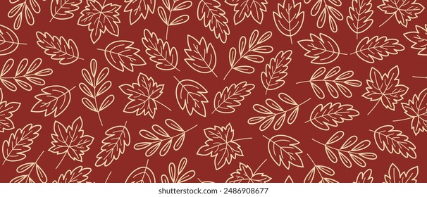 Seamless pattern with autumn leaves. Ideal for wallpaper, gift paper, textiles, greeting cards. Vector.